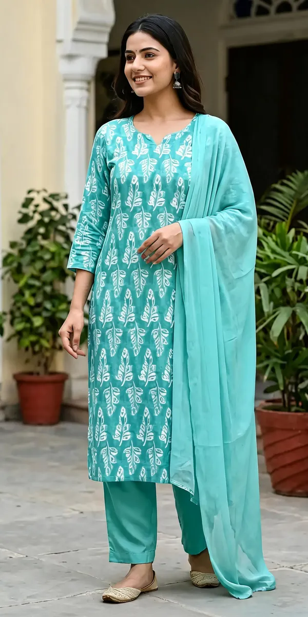 Sky_Blue_Printed_Straight_Kurta_Set_For_Women