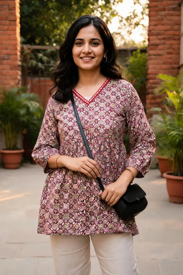 Mauve_Printed_A-Line_Kurta_For_Women