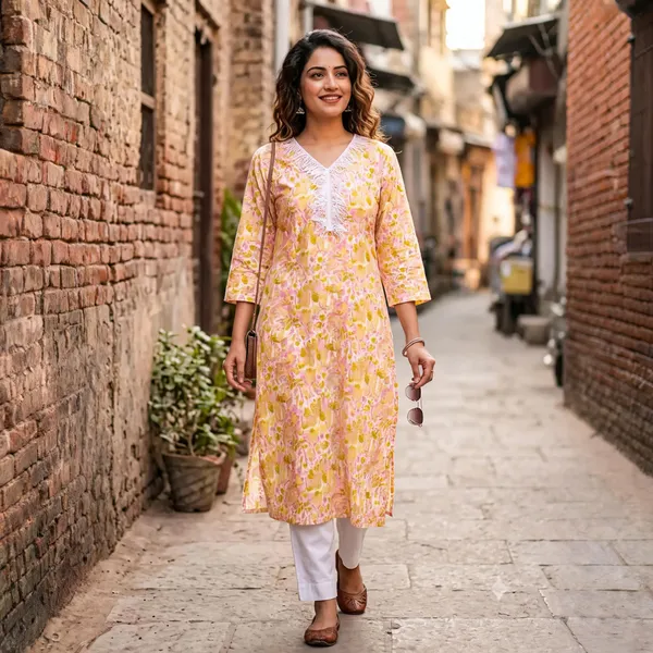 Yellow_Floral_Straight_Kurta_For_Women