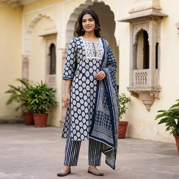 Blue_Printed_Straight_Kurta_Set_For_Women