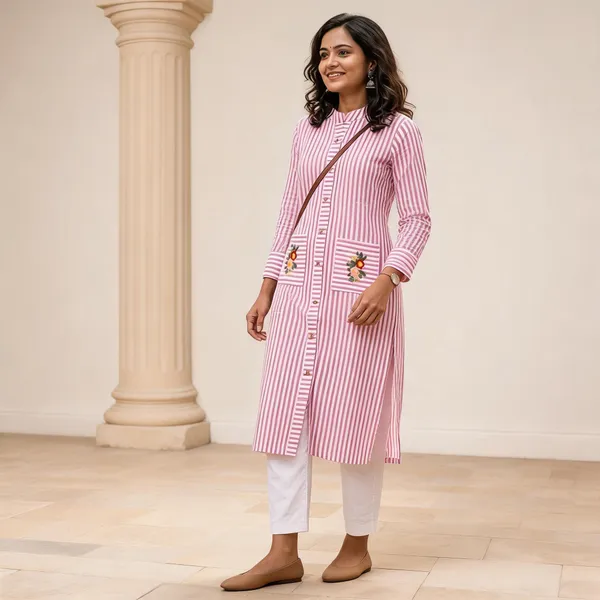 Pink_Striped_Embroidered_Straight_Kurta_For_Women