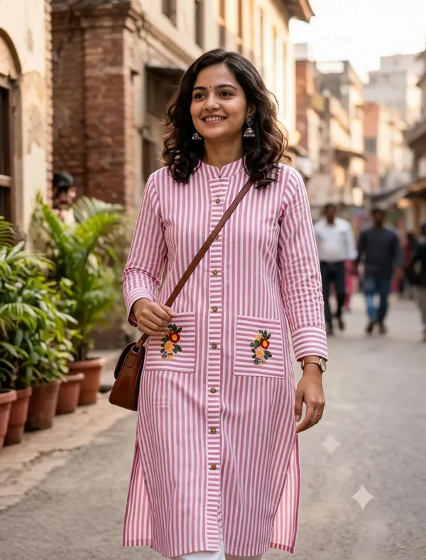 Pink_Striped_Embroidered_Straight_Kurta_For_Women