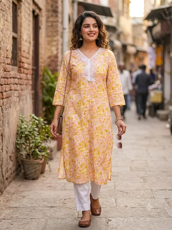 Yellow_Floral_Straight_Kurta_for_Women