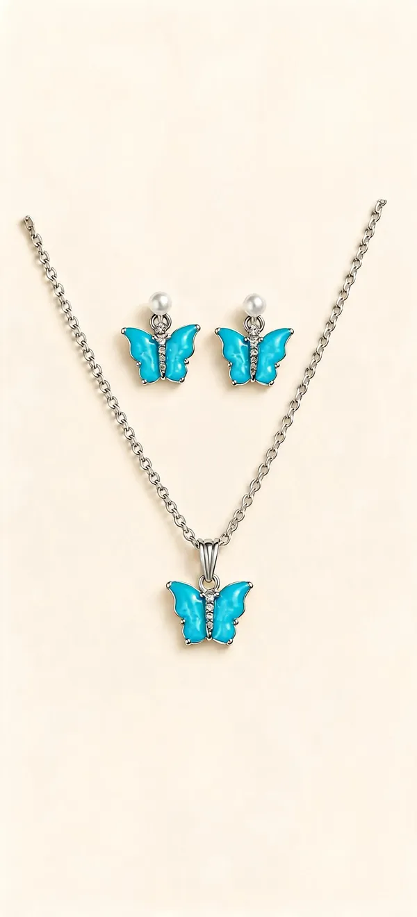 Blue_Steel_Necklace_And_Earrings_Set_For_Women