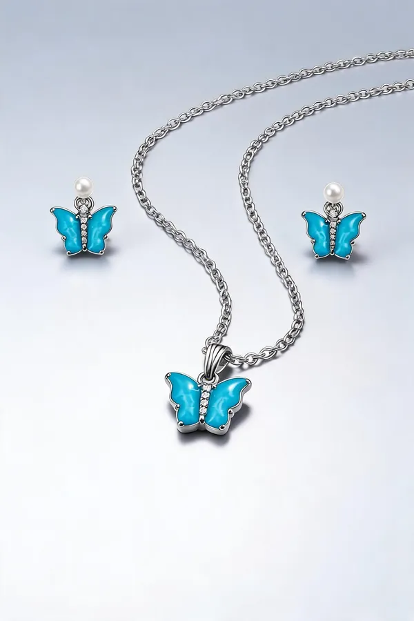 Blue_Steel_Necklace_And_Earrings_Set_For_Women