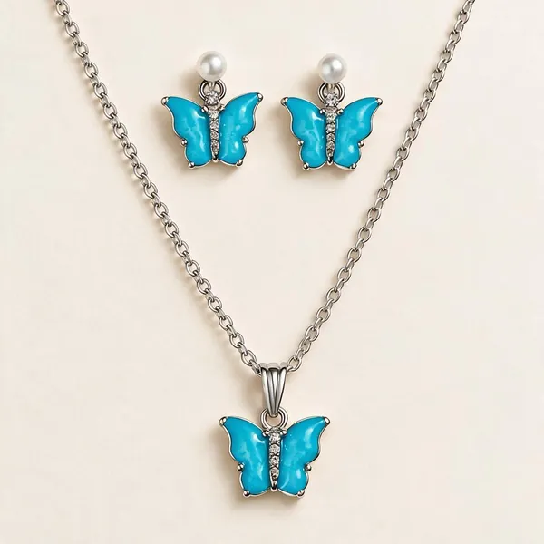 Blue_Steel_Necklace_And_Earrings_Set_For_Women