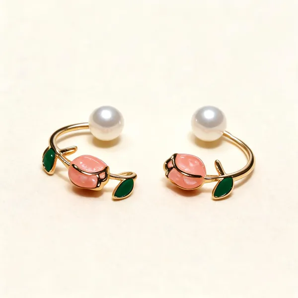 Pink_Alloy_Pearl_Stud_Earrings_For_Women