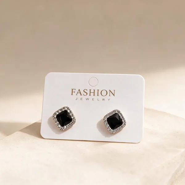 Black_And_White_Alloy_Stud_Earrings_For_Women