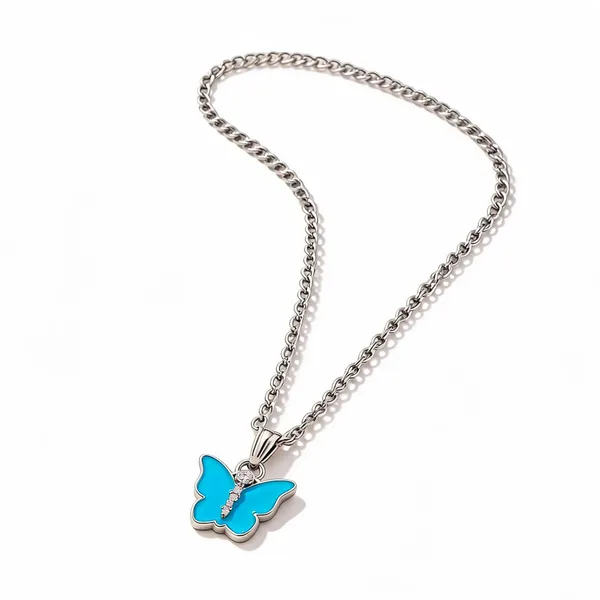 Blue_Stainless_Steel_Pendant_Necklace_For_Women