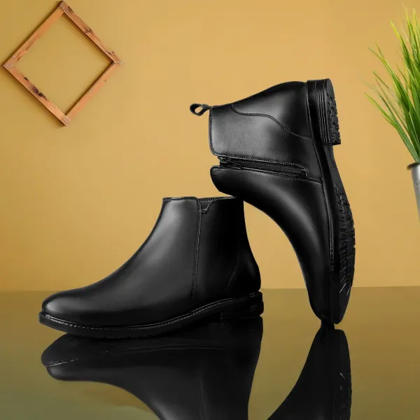 ERIX_Men's__Side_Zipper_Synthetic_Leather_chelsea_Boots_For_Men