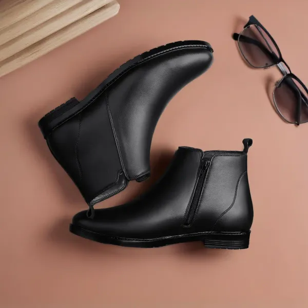 ERIX_Men's__Side_Zipper_Synthetic_Leather_chelsea_Boots_For_Men