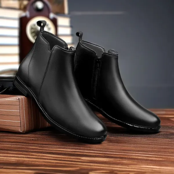 ERIX_Men's__Side_Zipper_Synthetic_Leather_chelsea_Boots_For_Men