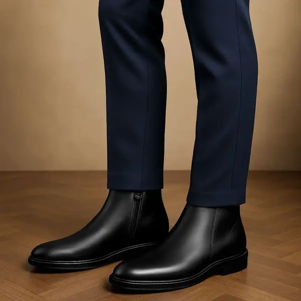 ERIX_Men's__Side_Zipper_Synthetic_Leather_chelsea_Boots_For_Men