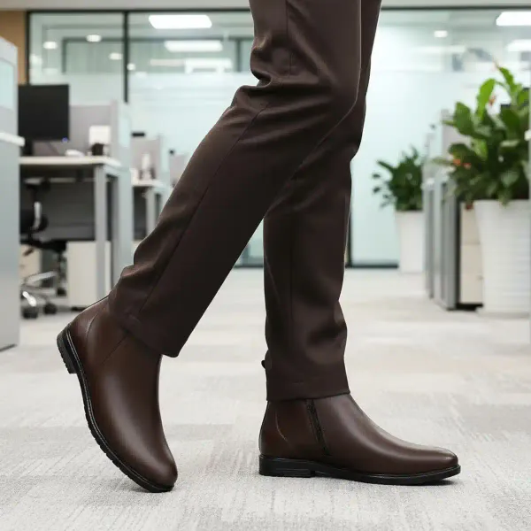 ERIX_Men's__Side_Zipper_Synthetic_Leather_chelsea_Boots_For_Men