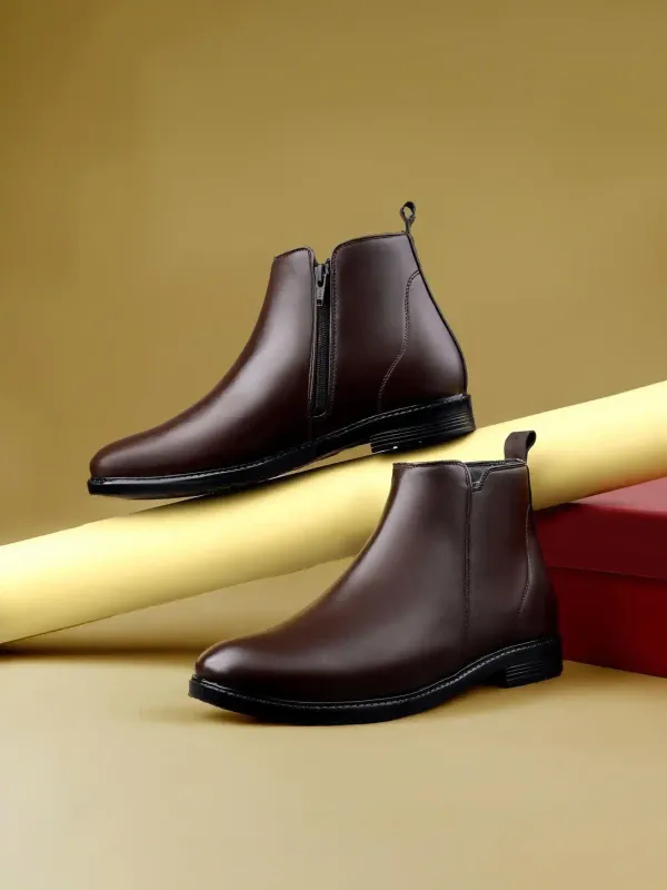 ERIX_Men's__Side_Zipper_Synthetic_Leather_chelsea_Boots_For_Men