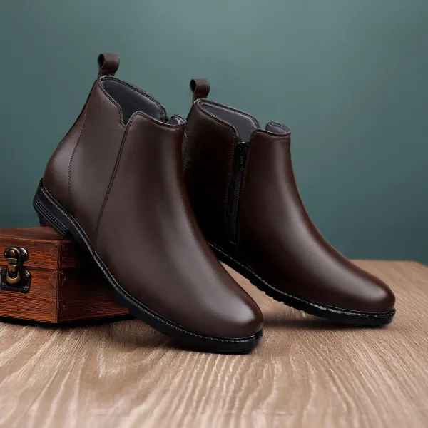 ERIX_Men's__Side_Zipper_Synthetic_Leather_chelsea_Boots_For_Men