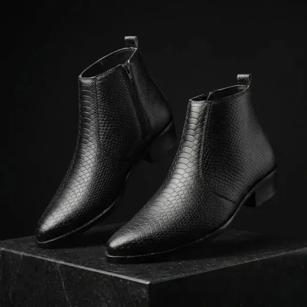 ERIX_Men's__Side_Zipper_Synthetic_Leather_chelsea_Boots_For_Men