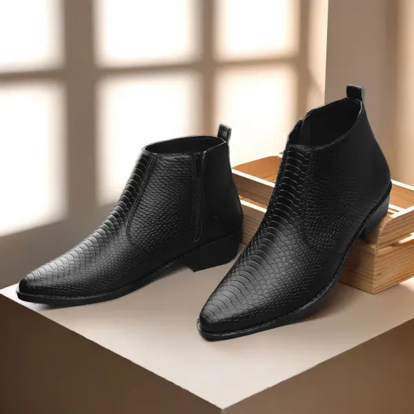 ERIX_Men's__Side_Zipper_Synthetic_Leather_chelsea_Boots_For_Men
