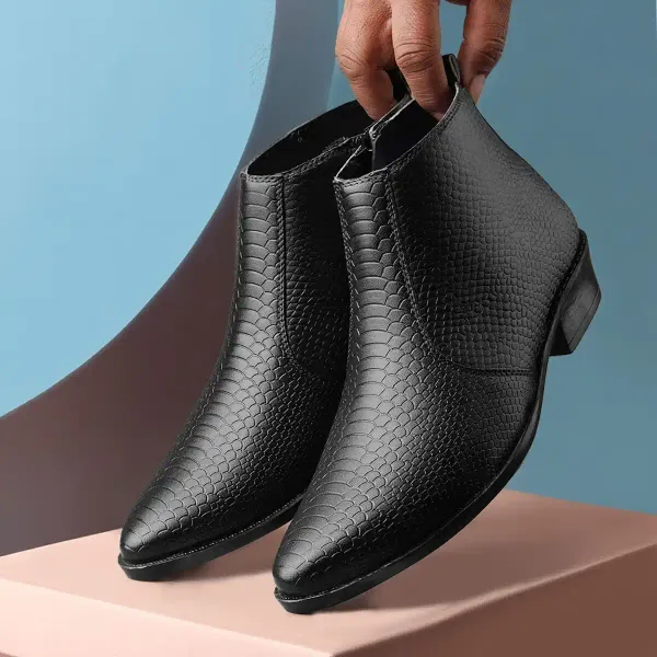 ERIX_Men's__Side_Zipper_Synthetic_Leather_chelsea_Boots_For_Men
