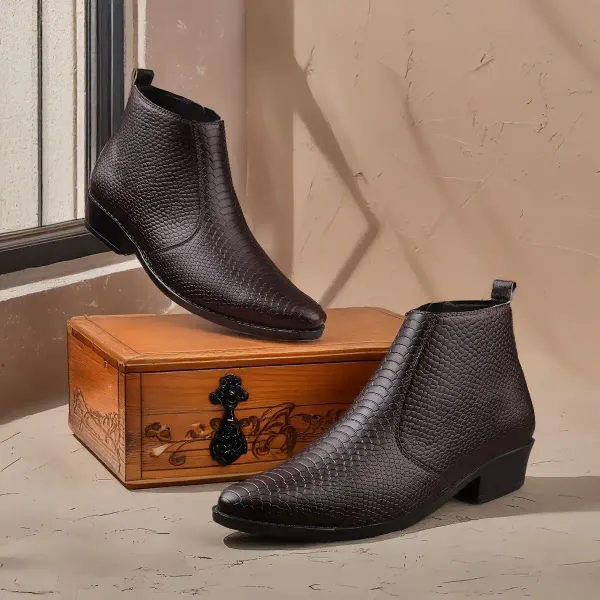 ERIX_Men's__Side_Zipper_Synthetic_Leather_chelsea_Boots_For_Men