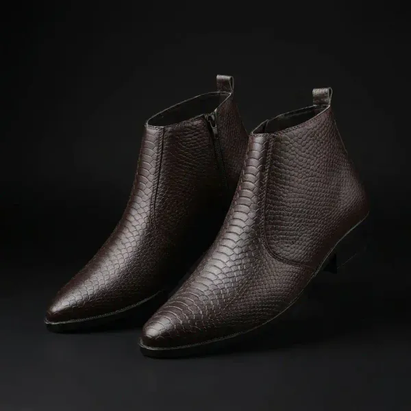 ERIX_Men's__Side_Zipper_Synthetic_Leather_chelsea_Boots_For_Men
