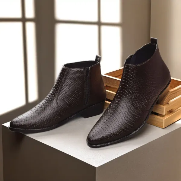 ERIX_Men's__Side_Zipper_Synthetic_Leather_chelsea_Boots_For_Men