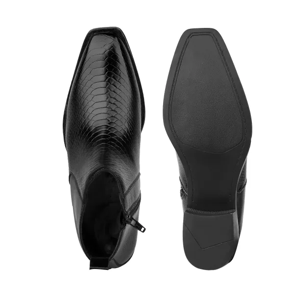 ERIX_Men's__Side_Zipper_Synthetic_Leather_chelsea_Boots_For_Men