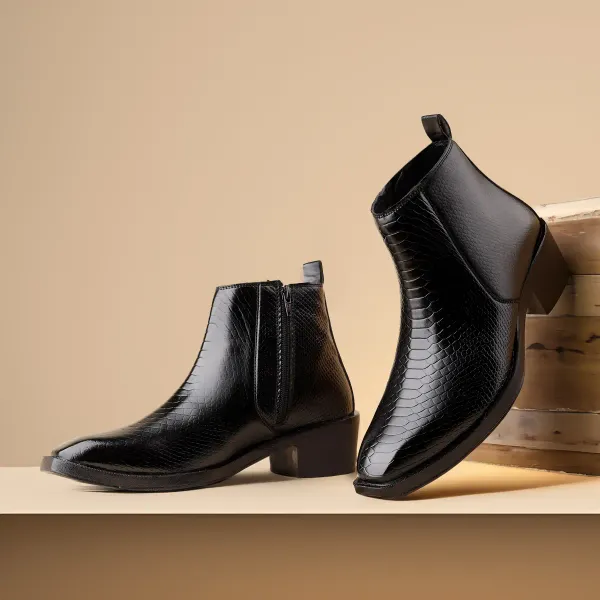 ERIX_Men's__Side_Zipper_Synthetic_Leather_chelsea_Boots_For_Men