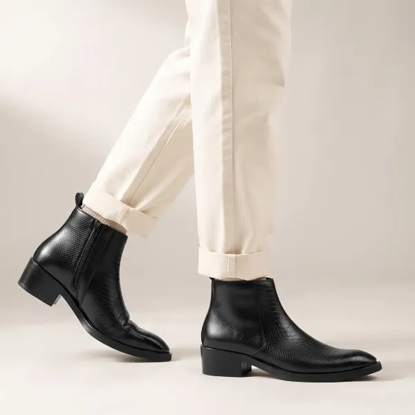 ERIX_Men's__Side_Zipper_Synthetic_Leather_chelsea_Boots_For_Men