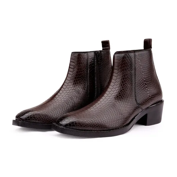 ERIX_Men's__Side_Zipper_Synthetic_Leather_chelsea_Boots_For_Men