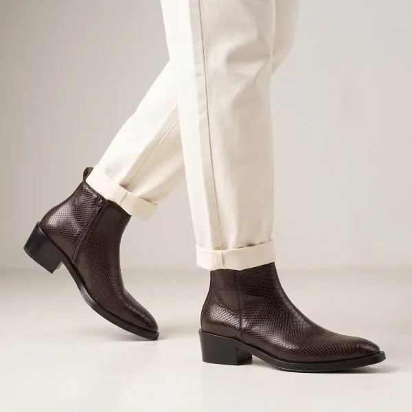 ERIX_Men's__Side_Zipper_Synthetic_Leather_chelsea_Boots_For_Men