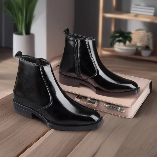 ERIX_Men's__Side_Zipper_Synthetic_Leather_chelsea_Boots_For_Men