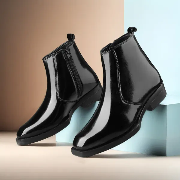 ERIX_Men's__Side_Zipper_Synthetic_Leather_chelsea_Boots_For_Men