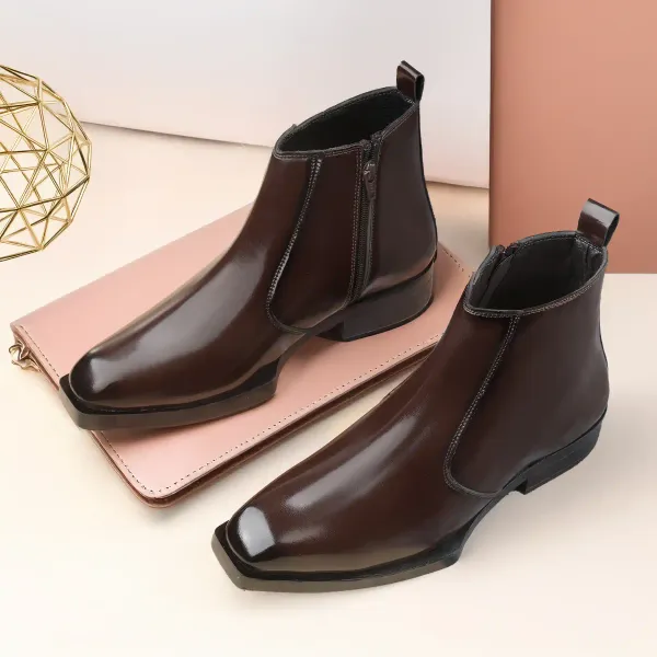 ERIX_Men's__Side_Zipper_Synthetic_Leather_chelsea_Boots_For_Men