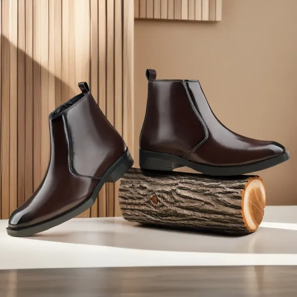 ERIX_Men's__Side_Zipper_Synthetic_Leather_chelsea_Boots_For_Men