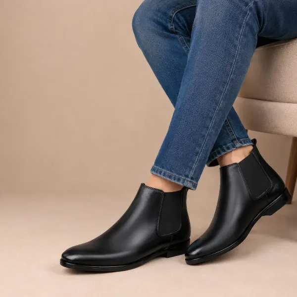 ERIX_Pure_Leather_Office_Wear__chelsea_Boots_For_Men