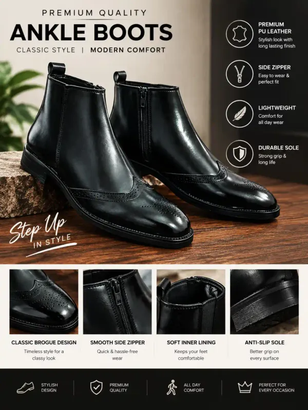ERIX_Men'_Windsor_Brogue_classic_Wingtip_Chelsea_Boots_Boots_For_Men