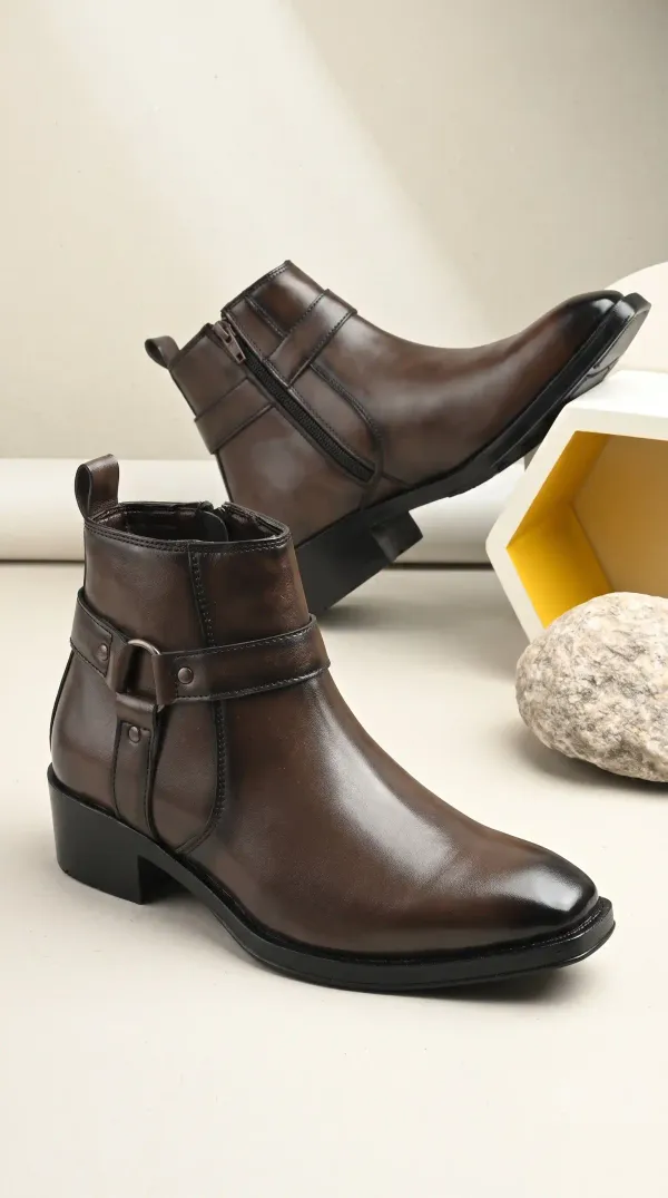 ERIX_Men's_Premium_Cuban_Heel_Side_Zip_Urben_Buckle_Strap_Chelsea_Boots_For_Men