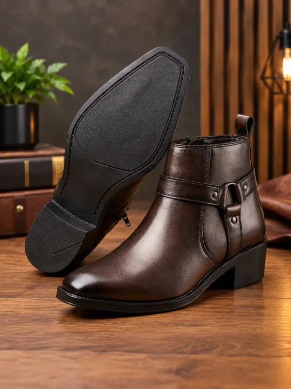 ERIX_Men's_Premium_Cuban_Heel_Side_Zip_Urben_Buckle_Strap_Chelsea_Boots_For_Men