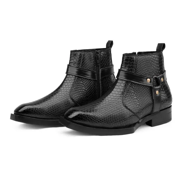 ERIX_Men's_Premium_Cuban_Heel_Side_Zip_Urben_Buckle_Strap_Chelsea_Boots_For_Men
