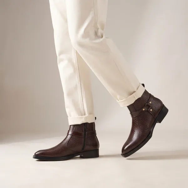 ERIX_Men's_Premium_Cuban_Heel_Side_Zip_Urben_Buckle_Strap_Chelsea_Boots_For_Men