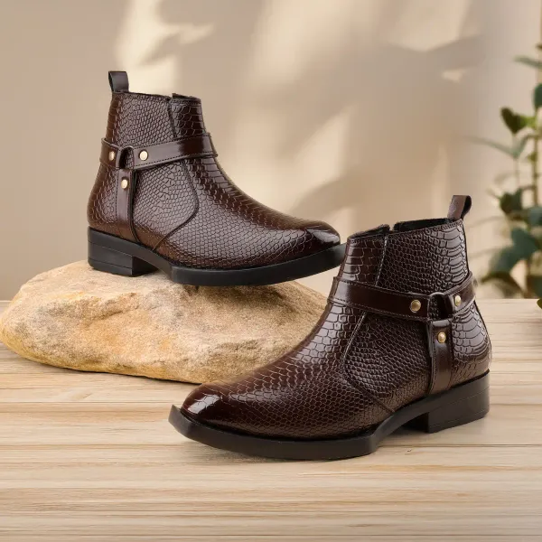 ERIX_Men's_Premium_Cuban_Heel_Side_Zip_Urben_Buckle_Strap_Chelsea_Boots_For_Men