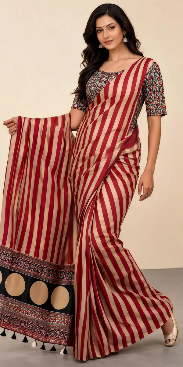 Red_Striped_Saree_for_Women