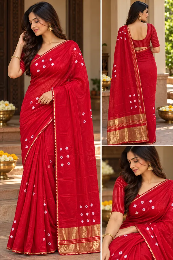 Red_bandhani_touch_Saree_for_Women