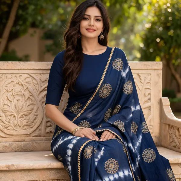 Neel_bandhej_Saree_for_Women