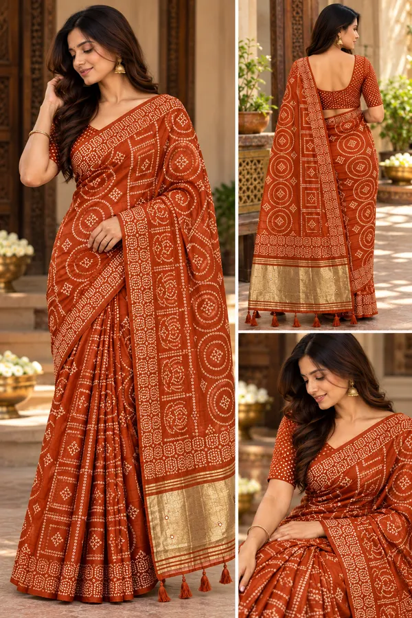 Bandhani_Rust_Sugandha_Saree
_Saree_For_Women