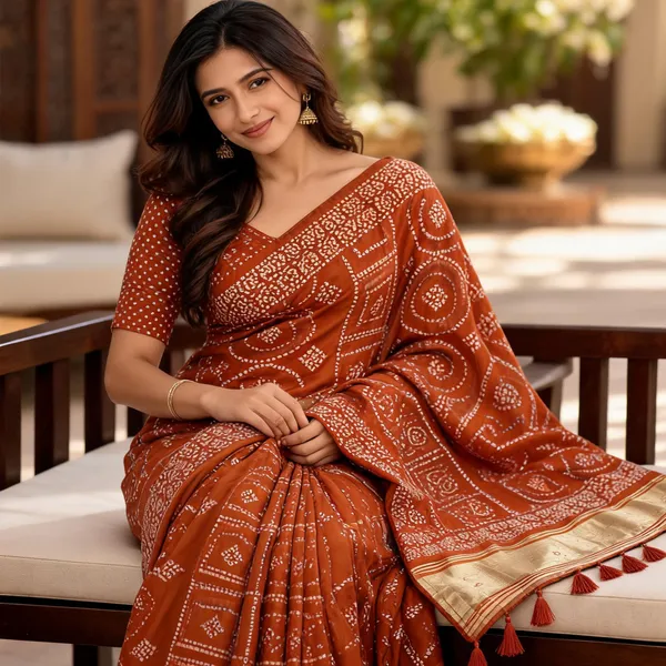 Bandhani_Rust_Sugandha_Saree
_Saree_For_Women