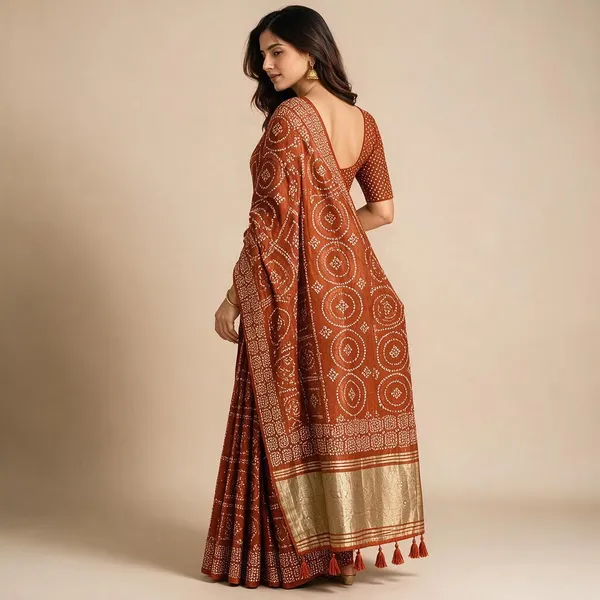 Bandhani_Rust_Sugandha_Saree_For_Women