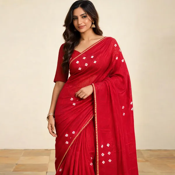 Red_bandhani_touch_Saree_for_Women