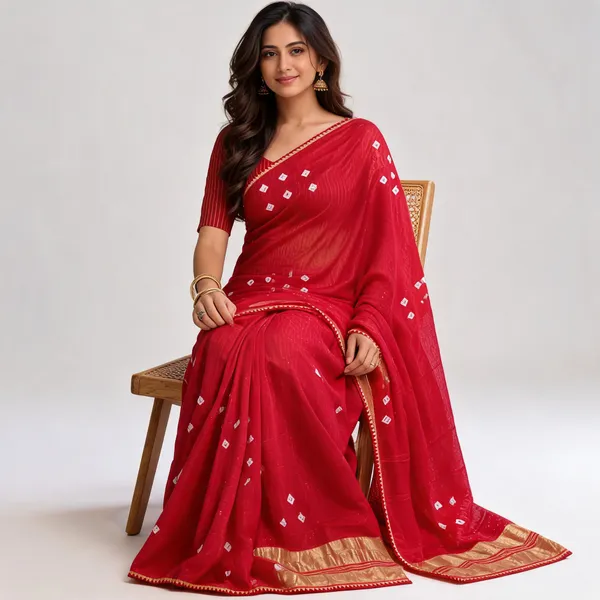 Red_bandhani_touch_Saree_for_Women
